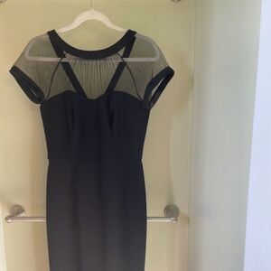 Maggy London little Black Dress with sexy sheer neckline detail